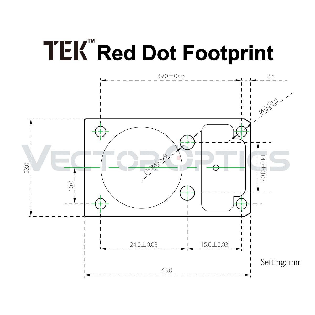 TEK™ footprint rozměry